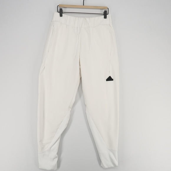 Adidas Pants Mens Large White Z.N.E. AEROREADY Joggers Tapered Zipper Pockets - Picture 1 of 15